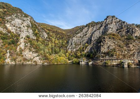 Autumn Landscape From Dam Of The Krichim Reservoir, Rhodopes Mountain, Plovdiv Region, Bulgaria