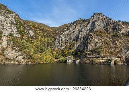 Autumn Landscape From Dam Of The Krichim Reservoir, Rhodopes Mountain, Plovdiv Region, Bulgaria