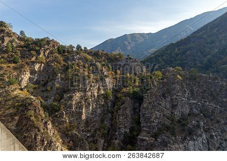 Amazing Autumn Landscape With  Forest Around Krichim Reservoir, Rhodopes Mountain, Bulgaria