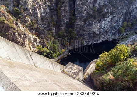 Autumn Landscape From Dam Of The Krichim Reservoir, Rhodopes Mountain, Plovdiv Region, Bulgaria