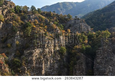 Amazing Autumn Landscape With  Forest Around Krichim Reservoir, Rhodopes Mountain, Bulgaria