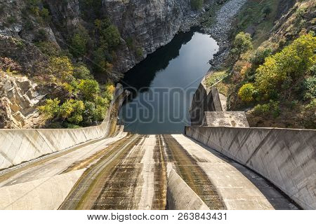 Autumn Landscape From Dam Of The Krichim Reservoir, Rhodopes Mountain, Plovdiv Region, Bulgaria