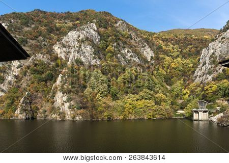 Autumn Landscape From Dam Of The Krichim Reservoir, Rhodopes Mountain, Plovdiv Region, Bulgaria