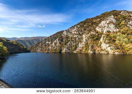 Autumn Landscape From Dam Of The Krichim Reservoir, Rhodopes Mountain, Plovdiv Region, Bulgaria