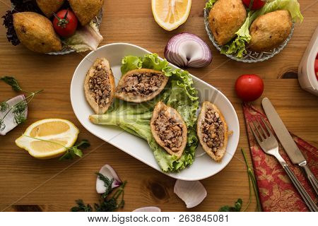 Icli Kofte / Stuffed Meatball Falafel.