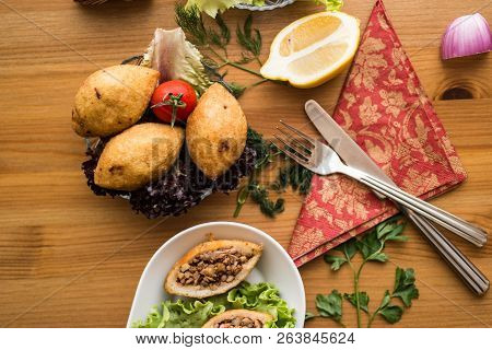 Icli Kofte / Stuffed Meatball Falafel.