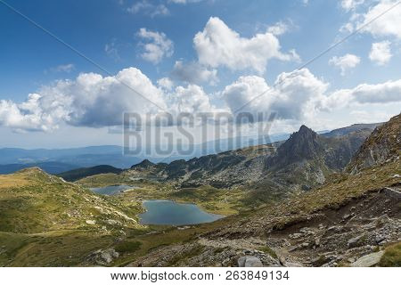 Summer View Of The Twin, The Trefoil And The Fish Lakes, Rila Mountain, The Seven Rila Lakes, Bulgar