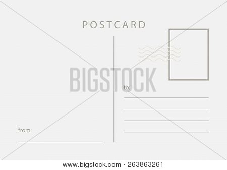 Travel Card Design. Realistic Vintage Postcard .vector Stock.