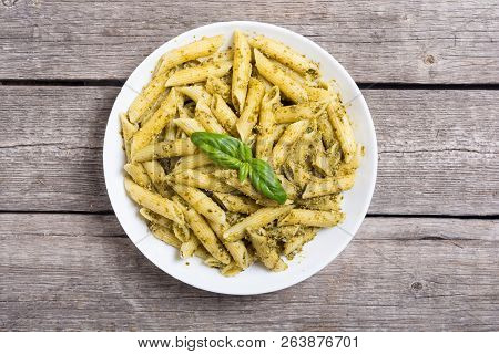 Italian Penne Pasta With Sauce Pesto