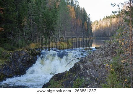 Waterfall Kivach, Karelia, Russia