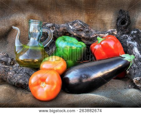 vegetable and oil bodegon