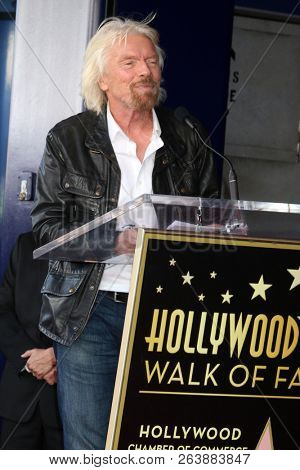 LOS ANGELES - OCT 16:  Sir Richard Branson at the Sir Richard Branson Star Ceremony on the Hollywood Walk of Fame on October 16, 2018 in Los Angeles, CA