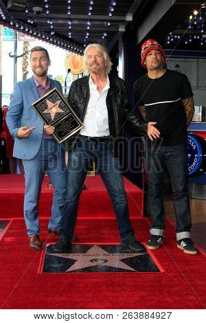 LOS ANGELES - OCT 16:  Lance Bass, Sir RIchard Branson, Ben Harper at the Sir Richard Branson Star Ceremony on the Hollywood Walk of Fame on October 16, 2018 in Los Angeles, CA