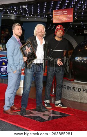 LOS ANGELES - OCT 16:  Lance Bass, Sir RIchard Branson, Ben Harper at the Sir Richard Branson Star Ceremony on the Hollywood Walk of Fame on October 16, 2018 in Los Angeles, CA