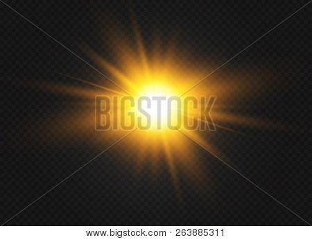 White Glowing Light Explodes On A Transparent Background. Sparkling Magical Dust Particles. Bright S