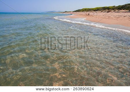 Beautiful Landscape With A Sea At Kalogria On Peloponnese, Greece