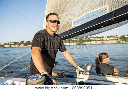 Yaghting Adventure People On The High Sea