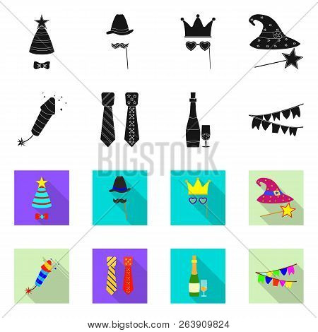 Vector Illustration Of Party And Birthday Logo. Set Of Party And Celebration Vector Icon For Stock.