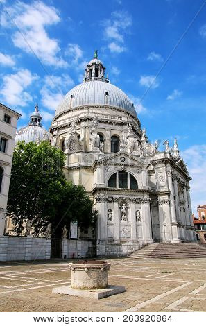 Basilica Di Santa Maria Della Salute On Punta Della Dogana In Venice, Italy