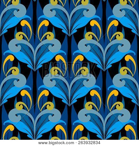 Damask Vintage Colorful Vector Seamless Pattern. Elegance Orname