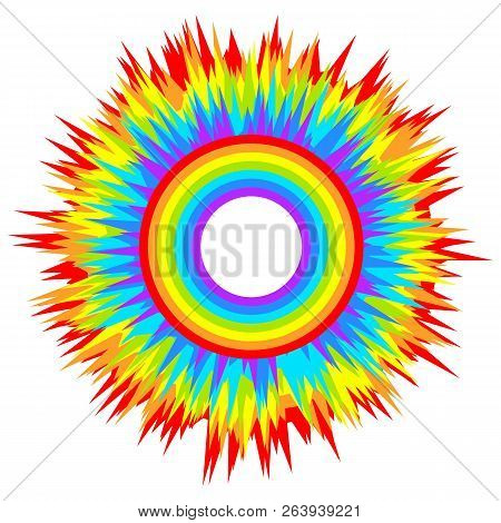6994331 Multi-color Abstract Children's Rainbow On Isolated Light Background. Rainbow Colored Explos