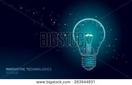 Light Bulb Idea Business Concept. Creative Active Human Brain Artificial Intelligence Next Level Man