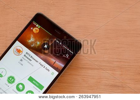Bekasi, West Java, Indonesia. October 19, 2018 : Rits Browser-fast & Safe Browser Dev App On Smartph