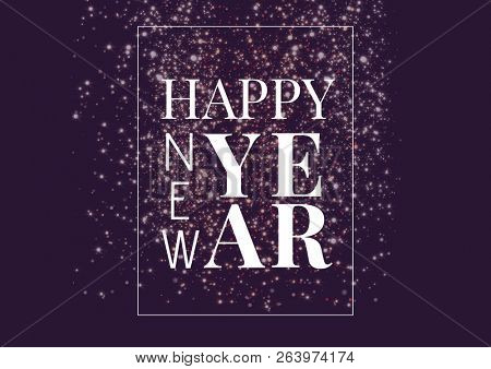 Digital composite of Happy New Year Framed textblock and glitter in the background