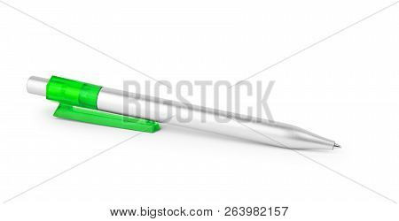 Pen Isolated On White Background, Blue Color