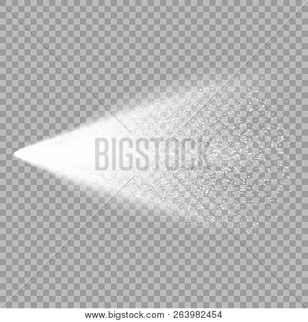 Vector Effect Of White Water Spray . Pulverizer Cosmetic Jets. The Design Element Is Isolated On A T