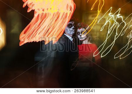 Blur Of Foranium, Ghosts Of The Dead, Long Exposure. A Man And A Woman With A Visage, A Pattern Of S