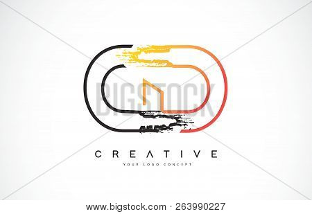 Cd Creative Modern Logo Design Vetor With Orange And Black Colors. Monogram Stroke Letter Design.