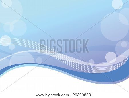 Blue Fresh Abstact Background With Bubbles Vector Illustration Eps10