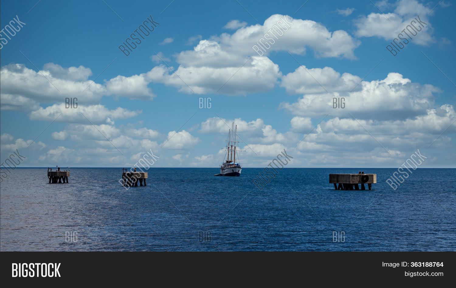 Three Masted Sailboat Image Photo (Free Trial) Bigstock