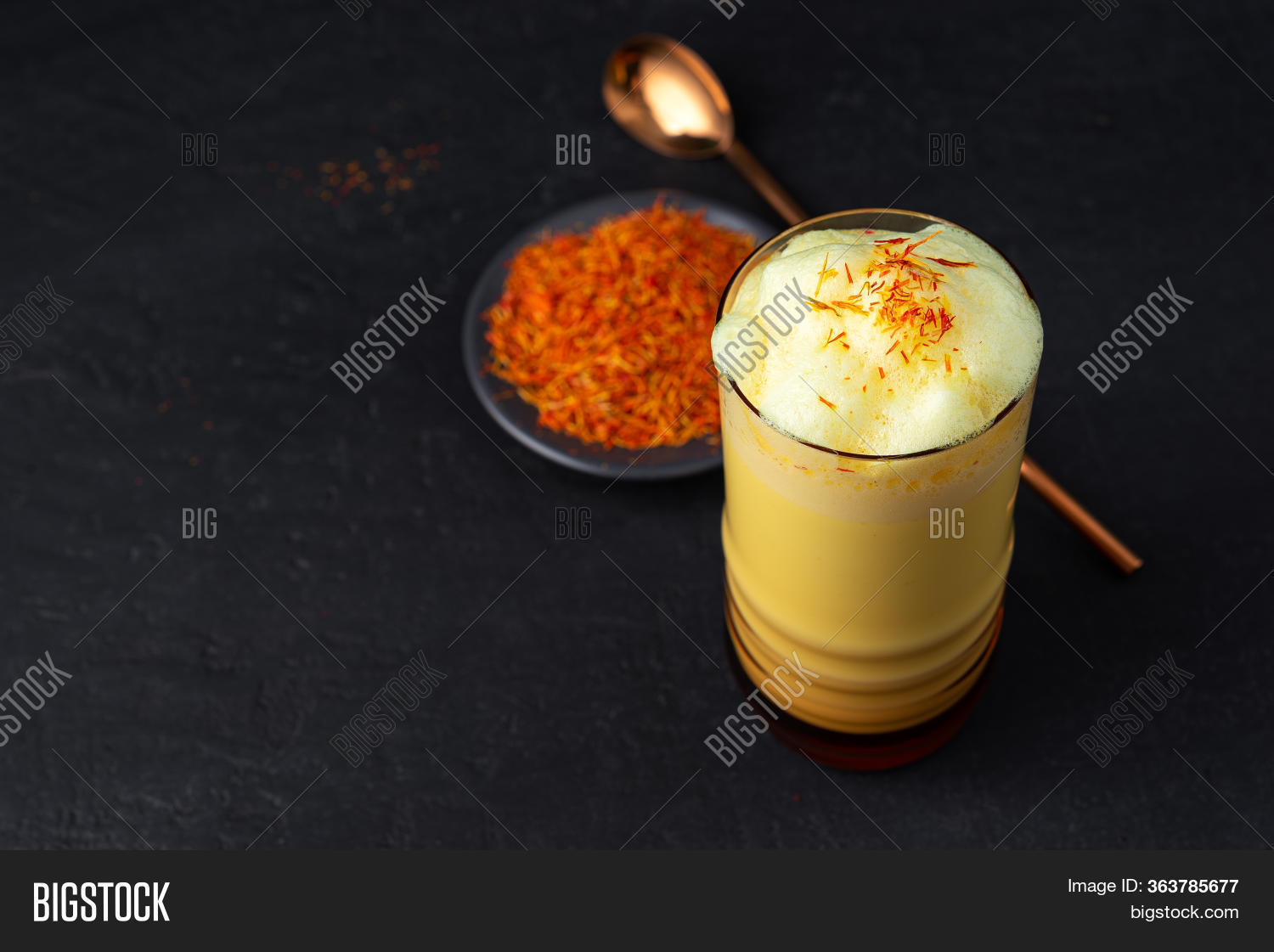 Saffron Latte Glass Image & Photo (Free Trial) Bigstock
