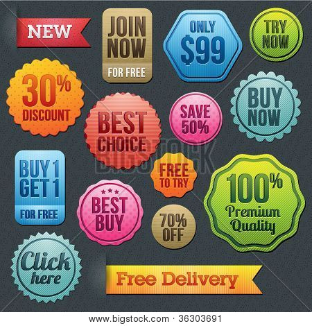 Sada vektorové štítků