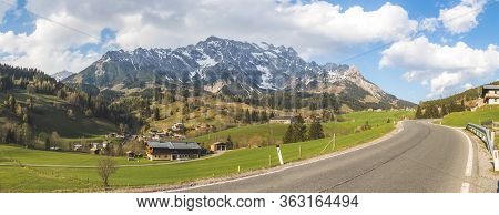 Idyllic Alpine Mountain Range: Hochkönig Mountain In Salzburg, Austria