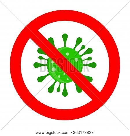 Forbidden Banned, Respiratory Illness Prohibition, Covid-19 Quarantine, Ban Pathogen Microbe And Bac