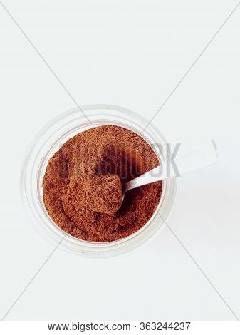 Dark Coffee On The White Background On The Kitchen