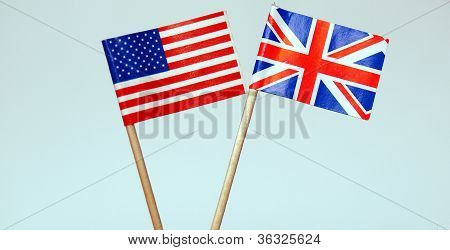 British and American flags