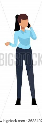 Businesswoman With Phone. Business Woman Talk On Smartphone, Executive Professional Effective Workin