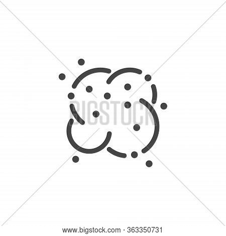 Premium Icon On Dust Protection, Allergen Or Dust Cleaning. Such Line Sign As Dust Cloud. Custom Vec