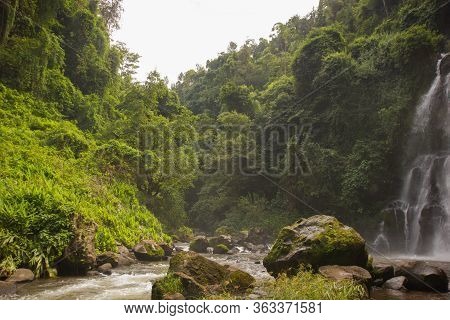 Waterfall In A Jungle In Tanzania, Africa