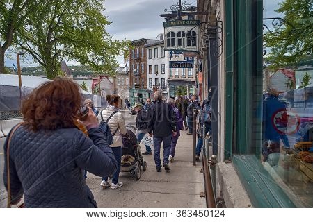 Quebec City, Canada September 23, 2018: The Streets Of The Historic Quebec City, Rue Petit Champlain