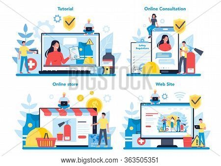 Osha Online Service Or Platform On Differernt Device Concept Set.