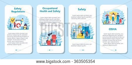 Osha Concept Mobile Application Banner Set. Occupational Safety