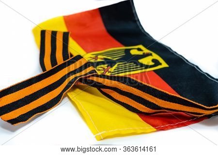 George Ribbon Lies On The Flag Of Germany