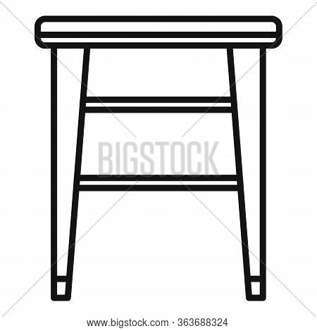 Classic Backless Chair Icon. Outline Classic Backless Chair Vector Icon For Web Design Isolated On W
