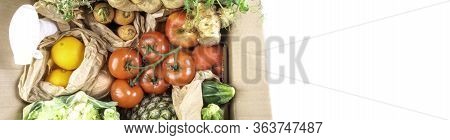 Grocery Paper Box With Healthy Food Clean Eating Selection