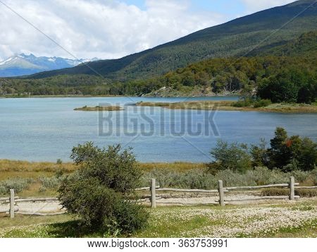 A Beautiful Lake's Landscape In Patagonia Argentina